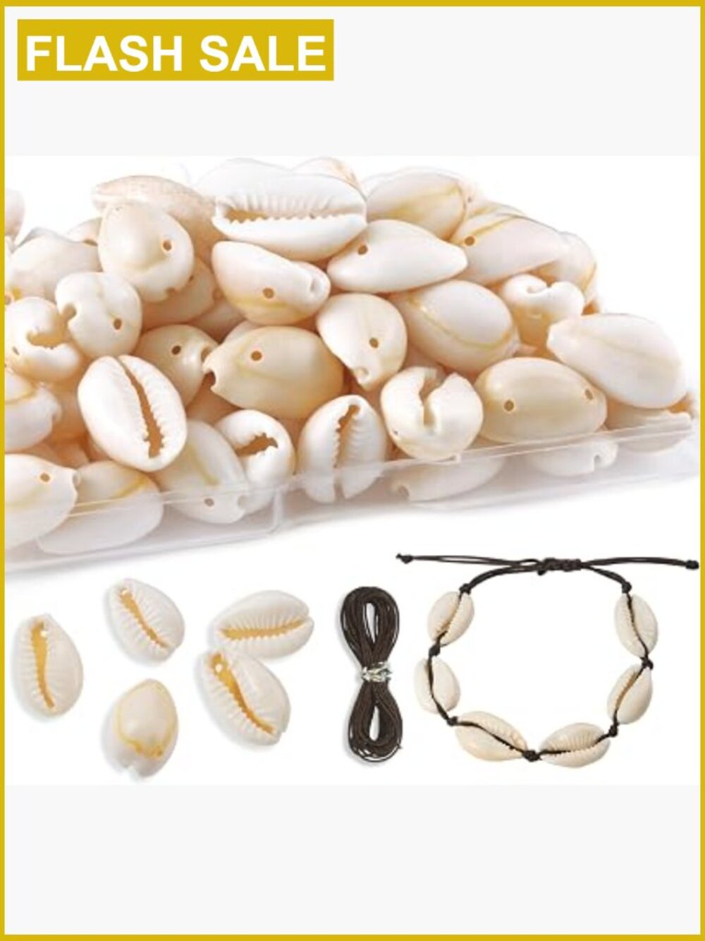 Natural Cowrie Shell Beads for Jewelry Making - 100 Pcs with Holes